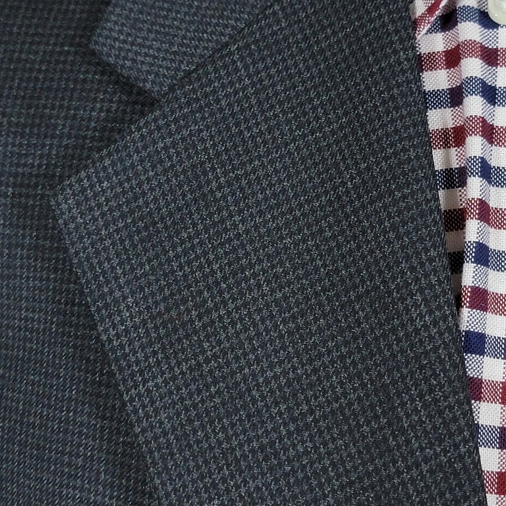 Jones New York Classic Mens Sport Houndstooth Charcoal Worsted Wool Cashmere 42R - Picture 5 of 16